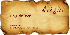Lay Áron névjegykártya